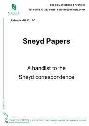 Correspondence from Henry William Vincent to ... - Keele University