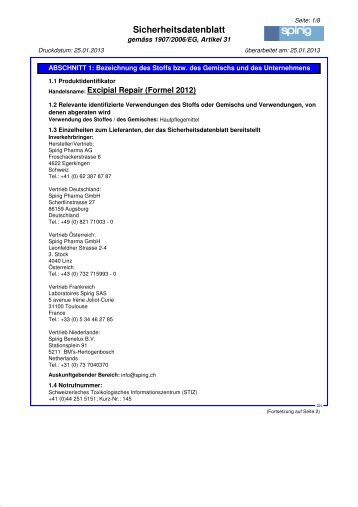 Sicherheitsdatenblatt - Spirig Pharma GmbH