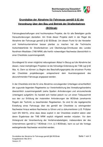 Grundsätze der Fahrzeugabnahme - Bezirksregierung Düsseldorf