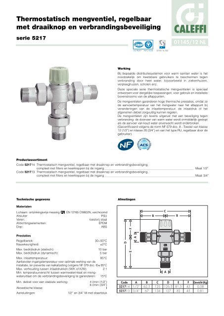 Thermostatisch Mengventiel 3/4 Inch - Douchekraan Badkraan Wastafel Mengklep