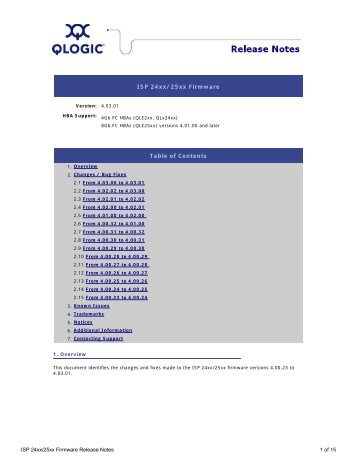 ISP 24xx/25xx Firmware Release Notes - QLogic