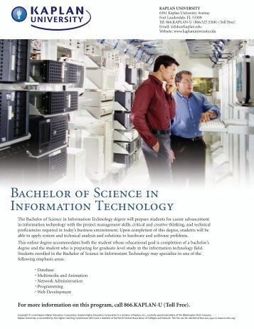 Bachelor of Science in Information Technology - Kaplan University ...