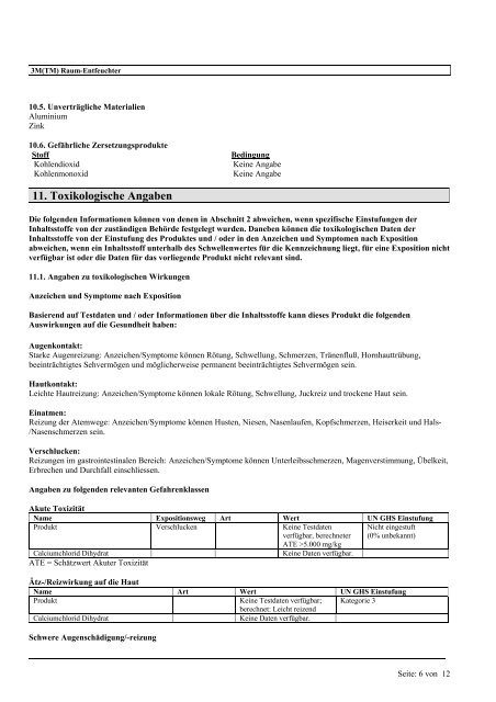 Sicherheitsdatenblatt 1. Bezeichnung des Stoffs bzw. des ... - Elfa