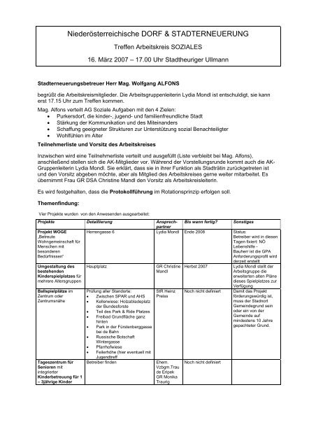 Soziales 1. Protokoll (31 KB) - .PDF - Purkersdorf