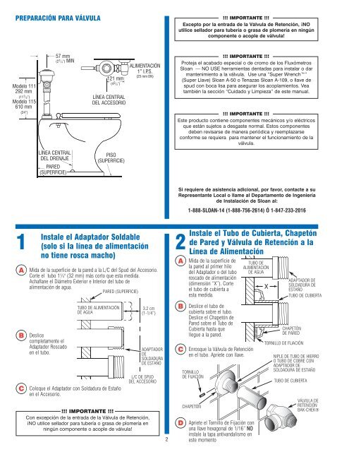 Uppercut WES-111/115 - Sloan Valve Company