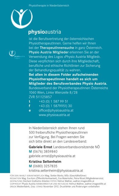 Folder "Physiotherapie im Industrieviertel" - Physio Austria