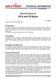 Serial Protocol of VZ-9 and VZ-9plus - WolfVision