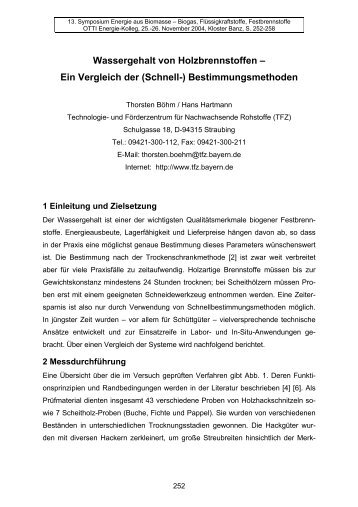 Wassergehalt von Holzbrennstoffen â Ein Vergleich der ... - Cem