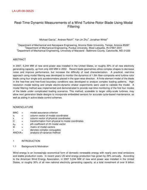 Real-Time Dynamic Measurements of a Wind Turbine Rotor Blade ...