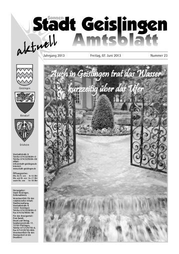 Amtsblatt Geislingen KW23 - Stadt Geislingen