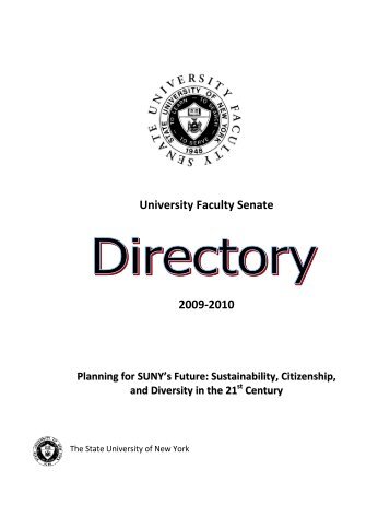 SUNY Faculty Senate Directory - 2009-2010 - The State University ...