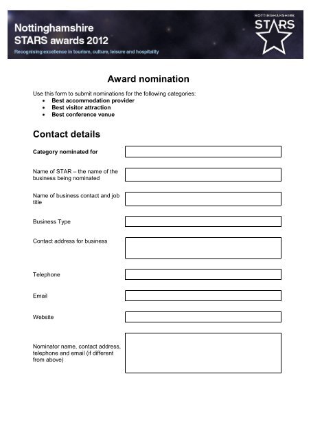 Awards Category Details