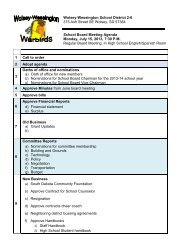 Schoolboard Agenda - Wolsey-Wessington School