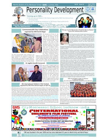 April Bulletin 2012.CDR - City Montessori School