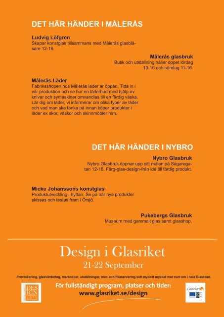 Detaljerat program för Orrefors-Nybro-Målerås (pdf, nytt fönster)