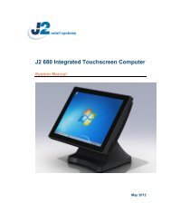 J2 680 Integrated Touchscreen Computer System Manual - Size