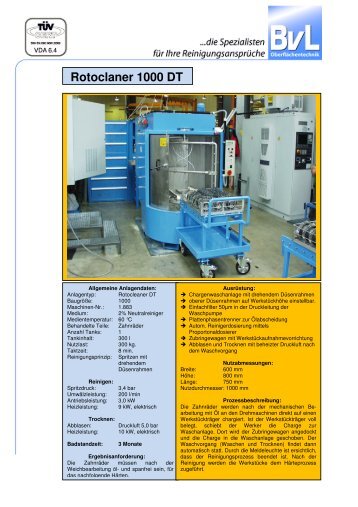 Rotoclaner 1000 DT - BvL Group
