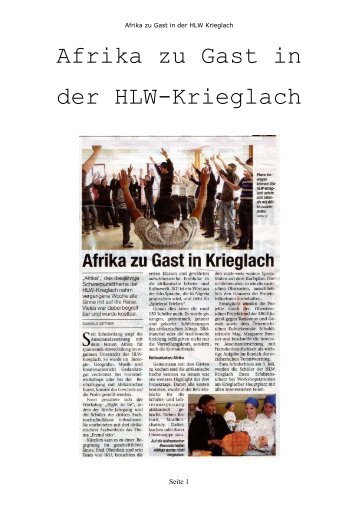 Afrika zu Gast in der HLW-Krieglach