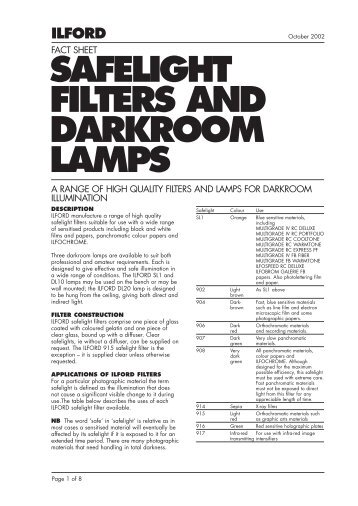 Ilford Safelight Filters and Darkroom Lamps - abrantes.med.br