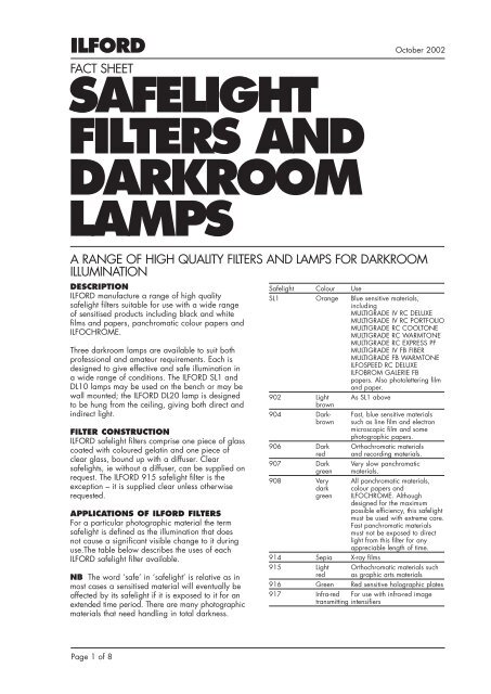 Ilford Safelight Filters And Darkroom Lamps Abrantes Med Br Ilford Safelight Filters And Darkroom Lamps Abrantes Med Br