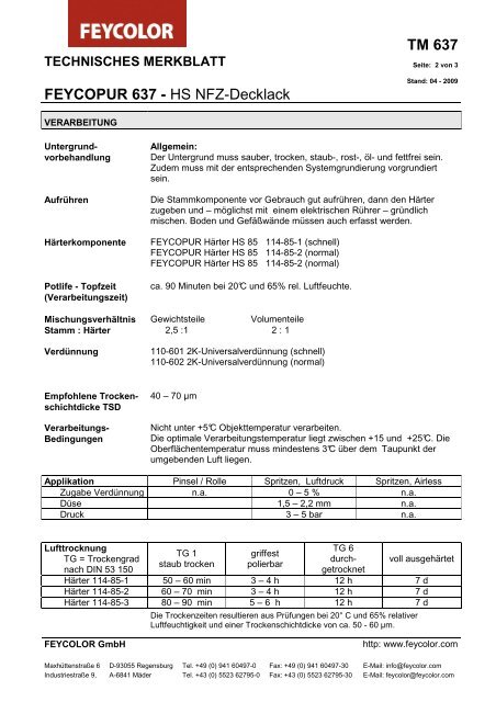 TM 637 FEYCOPUR 637 - HS NFZ-Decklack - MAUTNER Alles Farbe