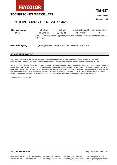 TM 637 FEYCOPUR 637 - HS NFZ-Decklack - MAUTNER Alles Farbe