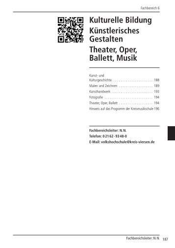 Kulturelle Bildung Künstlerisches Gestalten Theater, Oper, Ballett ...