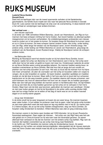 Download de lesbrief - Rijksmuseum