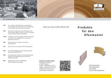 Flyer Produkte für den Ofenmantel - Kandern Feuerfest GmbH