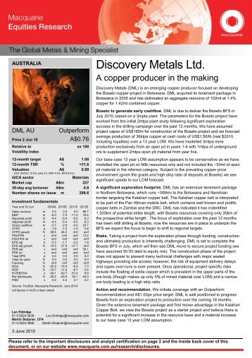 Macquarie Equities Research - Discovery Metals Limited