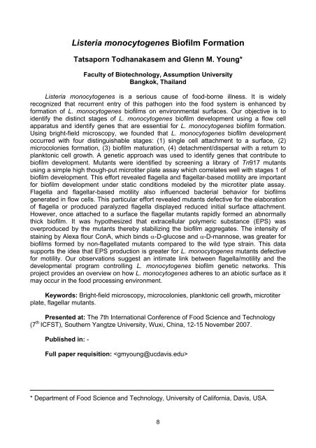 AU Abstracts 2008 - AU Journal - Assumption University of Thailand