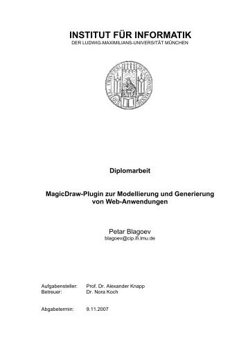 INSTITUT FÜR INFORMATIK - PST Thesis Management Interface ...