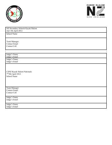 new zealand secondary schools slalom association - Slalom NZ