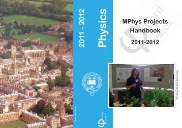 MPhys cover_19September2011.indd - Department of Physics ...