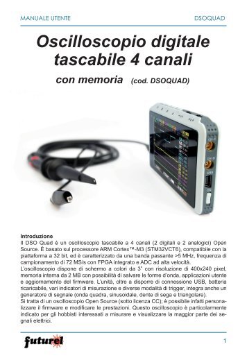 Oscilloscopio digitale tascabile 4 canali - Futura Elettronica