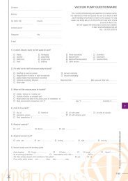 VACUUM PUMP QUESTIONNAIRE