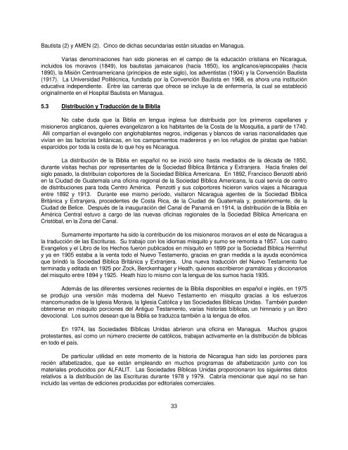 HISTORIA DEL PROTESTANTISMO EN NICARAGUA - Prolades.com