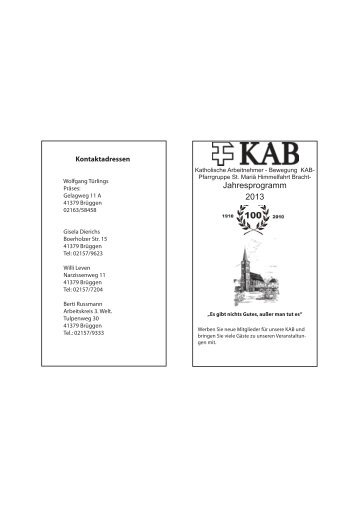 Unser Jahresprogramm 2013 (pdf) - KAB Bracht