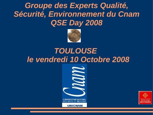 Groupe des Experts Qualité, Sécurité, Environnement du Cnam QSE ...