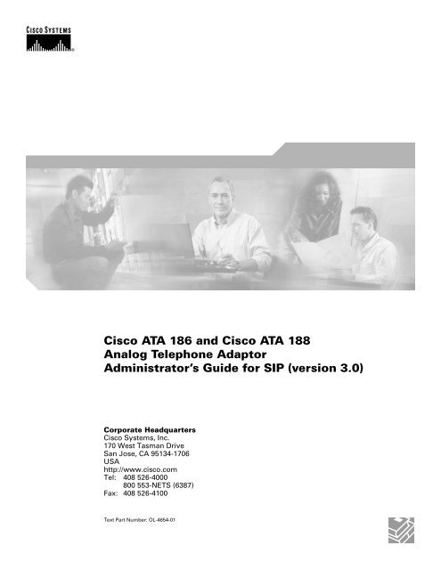 Cisco ATA 186 and Cisco ATA 188 Analog Telephone Adaptor ...