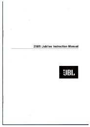 JBL 250TI Jubilee User Manual - Lautsprecher-service.at