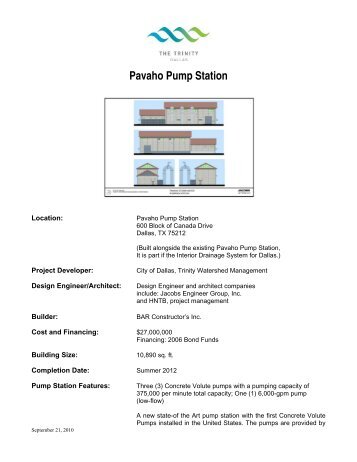 Pavaho Fact Sheet - Trinity River Corridor Project