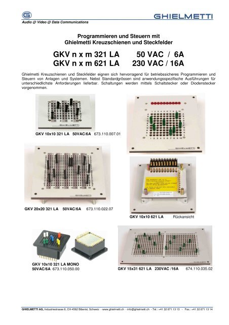 Datenblatt - Ghielmetti