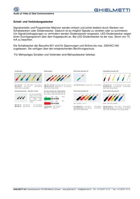 Datenblatt - Ghielmetti