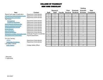 New Hire Checklist [pdf] - University of Kentucky - College of ...