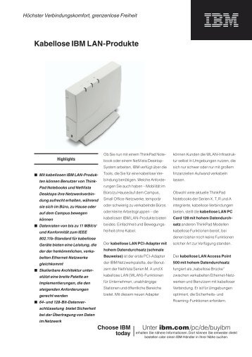 Kabellose IBM LAN-Produkte - StarNet IT GmbH