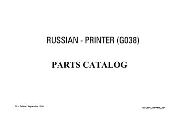 Parts Catalog: Russian-P (G038), Aficio AP2700 ... - Piezas y Partes