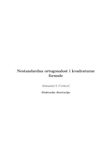 Nonstandard orthogonality and quadrature formulae