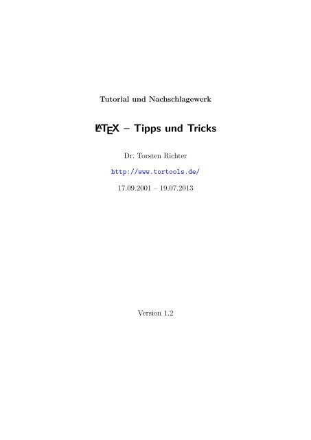 LaTeX - Tipps und Tricks - tortools.de