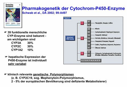 CYP450 und p-Glycoprotein vermittelte Arzneimittelinteraktionen